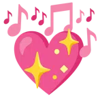 musical notes + sparkling heart
