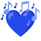 musical notes + blue heart