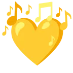 musical notes + yellow heart
