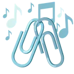 musical notes + linked paperclips
