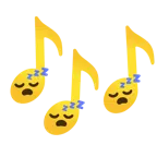 musical notes + sleeping face