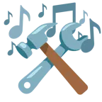 musical notes + hammer and wrench