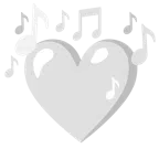 musical notes + white heart