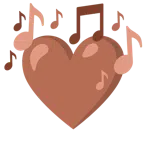 musical notes + brown heart