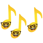 musical notes + nerd face