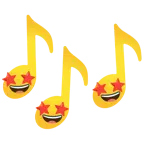musical notes + star-struck
