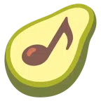 musical notes + avocado