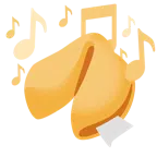 musical notes + fortune cookie