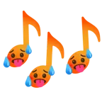 musical notes + hot face