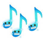 musical notes + cold face