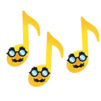 musical notes + disguised face