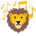 musical notes + lion