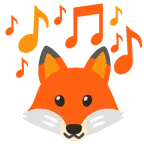 musical notes + fox