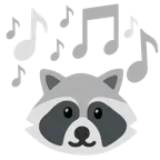 musical notes + raccoon