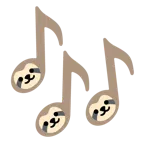 musical notes + sloth