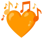 musical notes + orange heart