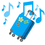 musical notes + luggage
