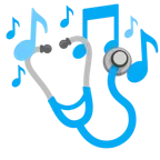 musical notes + stethoscope