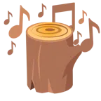 musical notes + wood