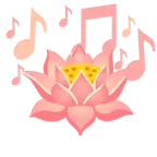 musical notes + lotus
