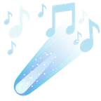 musical notes + comet