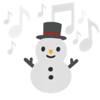 musical notes + snowman without snow