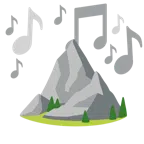 musical notes + mountain
