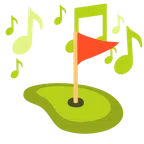 musical notes + flag in hole