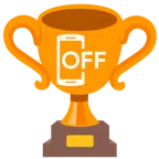 Pokal + Mobiltelefon aus