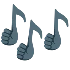 pollice in su + note musicali