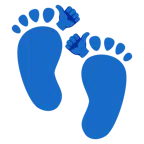 pollice in su + impronta di piedi