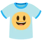 t-shirt + faccina con sorriso e occhi spalancati