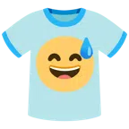 t-shirt + faccina con sorriso e goccia di sudore