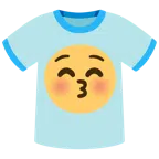 t-shirt + faccina che bacia con occhi chiusi