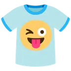 t-shirt + faccina che fa l’occhiolino e mostra la lingua