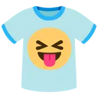 t-shirt + faccina che strizza gli occhi e mostra la lingua