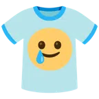 t-shirt + faccina sorridente con lacrima