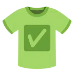 t-shirt + pulsante segno di spunta