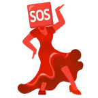 Stöckelschuh + SOS-Zeichen