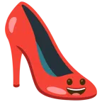 Stöckelschuh + grinsendes Gesicht