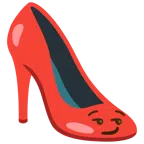 Stöckelschuh + süffisant lächelndes Gesicht
