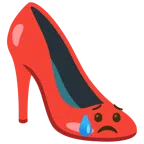 Stöckelschuh + trauriges aber erleichtertes Gesicht