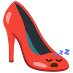 Stöckelschuh + schlafendes Gesicht