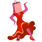 Stöckelschuh + Einkaufstüten