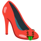 Stöckelschuh + Gesicht mit Dollarzeichen