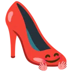 Stöckelschuh + Gesicht mit umarmenden Händen