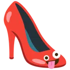 Stöckelschuh + irres Gesicht