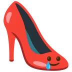 Stöckelschuh + lachendes Gesicht mit Träne