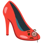 Stöckelschuh + Gesicht mit Monokel