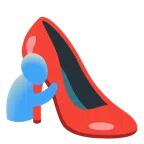 Stöckelschuh + sich umarmende Personen